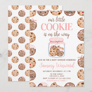 Our Little Cookie Pink Baby Shower Invitation