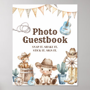 Our Little Cowboy Baby Shower Photo Guestbook