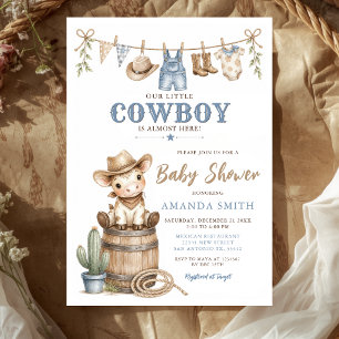 Our Little Cowboy Modern Baby Shower Invitation