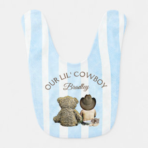 Our Little Cowboy Personalised Bib