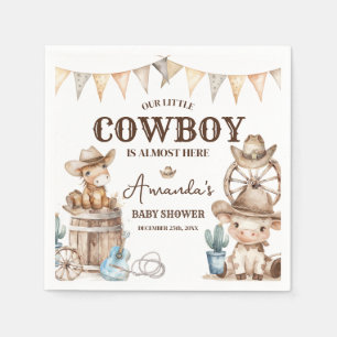 Our Little Cowboy Wild West Baby Shower Napkin