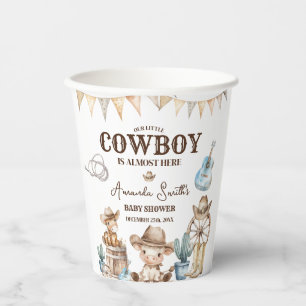 Our Little Cowboy Wild West Baby Shower Paper Cups