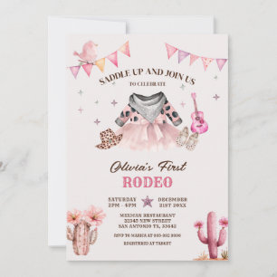 Our Little Cowgirl Western First Rodeo Birthday Invitation