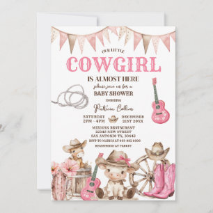 Our Little Cowgirl Wild West Baby Shower Invitation