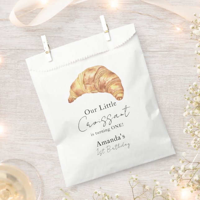Our Little Croissant 1st Birthday Party Favour Bags (Clipped)
