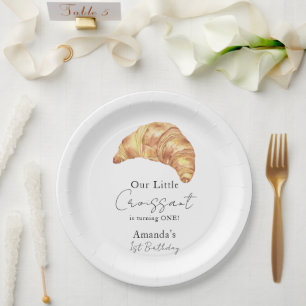 Our Little Croissant 1st Birthday Party Paper Plate