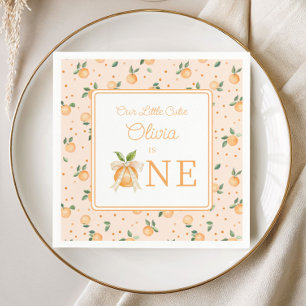 Our Little Cutie Is One First Birthday Napkin