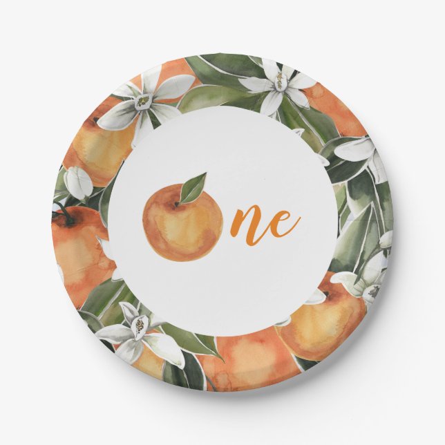 Our Little Cutie Is One Plate Cutie First Birthday (Front)