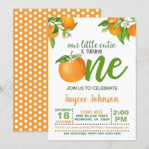 Our Little Cutie is Turning One Invitation - OD