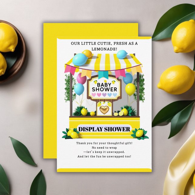 Our Little Cutie Lemonade Stand Baby Shower Enclosure Card (Creator Uploaded)