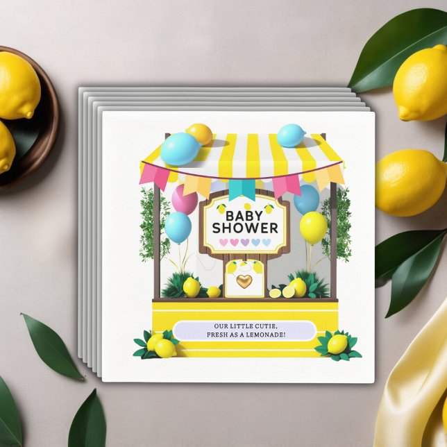 Our Little Cutie Lemonade Stand Baby Shower Napkin (Creator Uploaded)