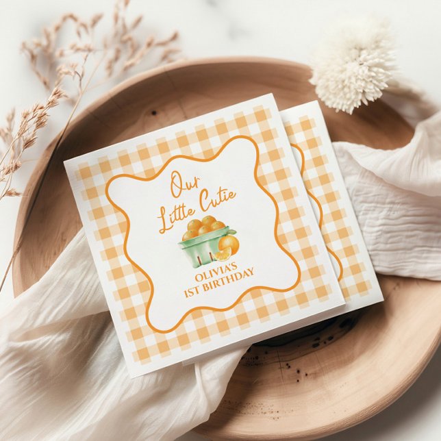 Our Little cutie orange birthday Napkin (Creator Uploaded)
