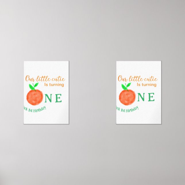 Our little cutie orange one birthday citrus fruit  (Front)