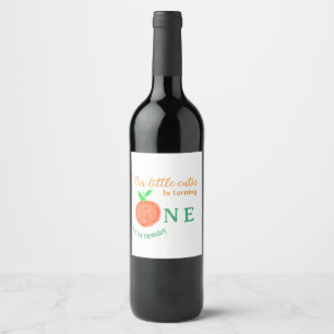 Our little cutie orange one birthday citrus fruit wine label