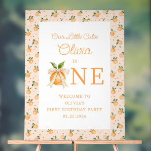 Our Little Cutie Oranges First Birthday Welcome Acrylic Sign