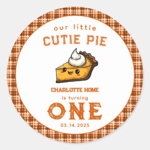 Our Little Cutie Pi Day 1st Birthday Classic Round Sticker