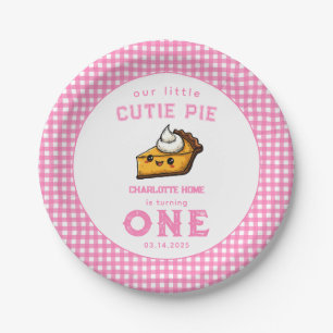 Our Little Cutie Pi Day 1st Birthday pink Paper Plate
