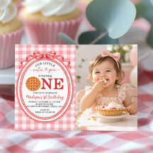 Our Little Cutie Pie Birthday Photo Invitation