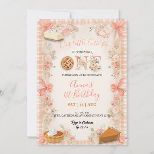 Our Little Cutie Pie Is Turning One Birthday Invit Invitation