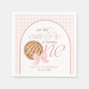 Our Little Cutie Pie Is Turning One Birthday Napkin