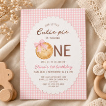 Our little Cutie Pie Pink gingham first birthday