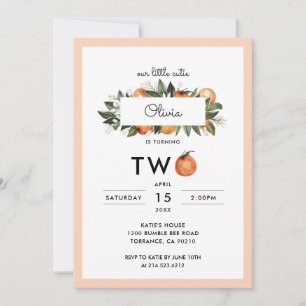 Our Little Cutie Second 2nd Birthday Party Invitation