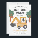 Our Little Digger Is Turning Four Birthday Party Invitation<br><div class="desc">Our Little Digger Is Turning Four Birthday Party Invitation
Celebrate your little digger with this design featuring a construction theme.</div>