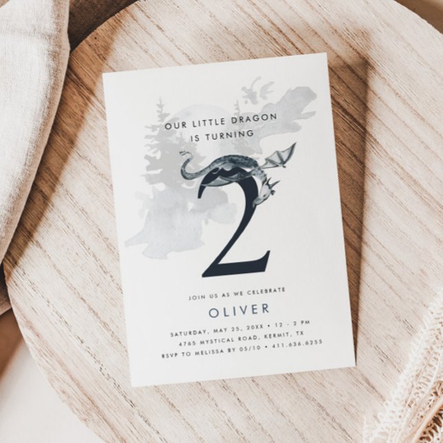 Our Little Dragon Boys 2nd Birthday Invitation (Creator Uploaded)