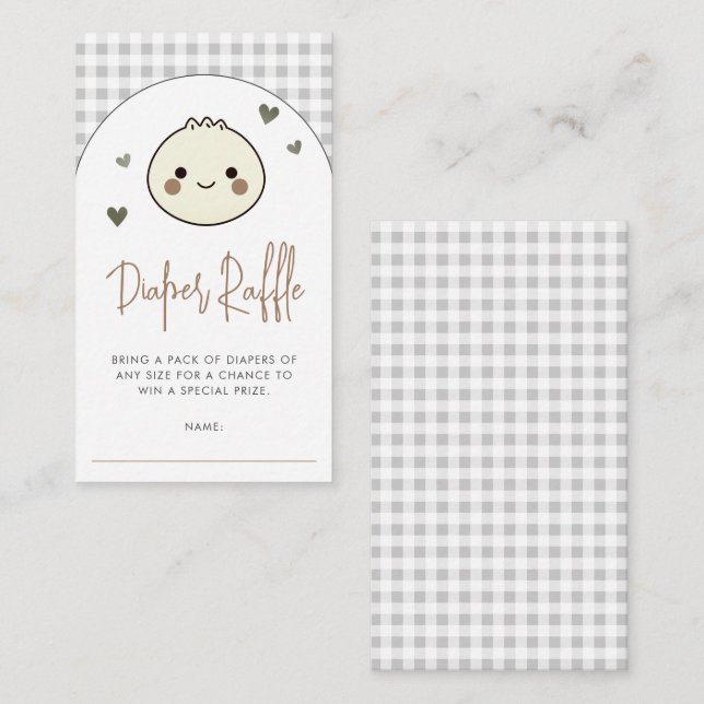 Our Little Dumpling Diaper Raffle Baby Shower Enclosure Card (Front/Back)