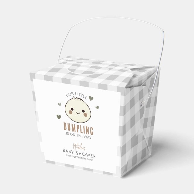 Our Little Dumpling Gender Neutral Baby Shower Favour Box (Front Side)
