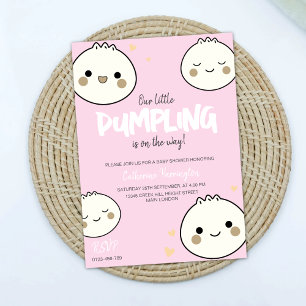 Our Little Dumpling Pink Girl Shower Invitation