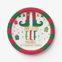 Our Little Elf Birthday Party Plate - WH