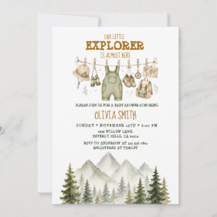 Our Little Explorer Is Almost Here Baby Shower Invitation