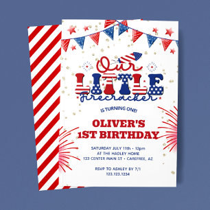 Our Little Firecracker 1st Birthday Invitation