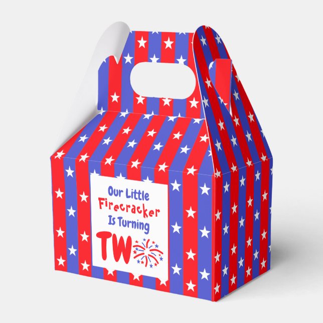 Our Little Firecracker 2nd Birthday Favour Box (Front Side)