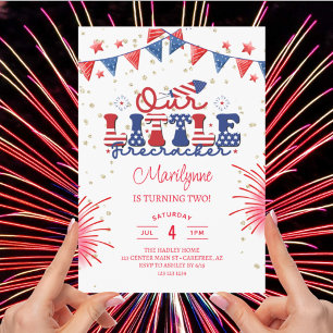 Our Little Firecracker 2nd Birthday Invitation