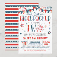 Our Little Firecracker 2nd Birthday Invitation