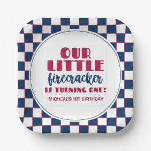 Our little firecracker First birthday Paper Plate