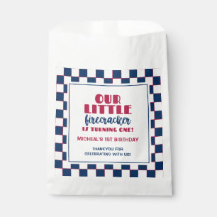 Our little firecracker is turning one birthday favour bags