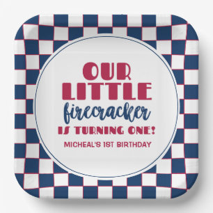 Our little firecracker is turning one birthday paper plate