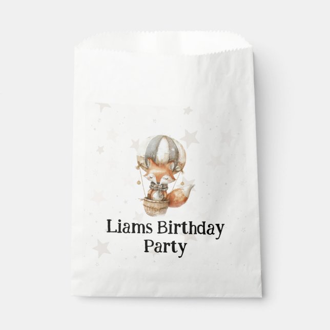 Our Little Fox Birthday Party Favour Bags (Front)
