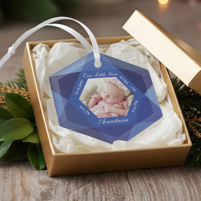 Our Little Gem September Birthstone Baby Birth Glass Tree Decoration (Our Little Gem September Birthstone Baby Birth Glass Ornament)
