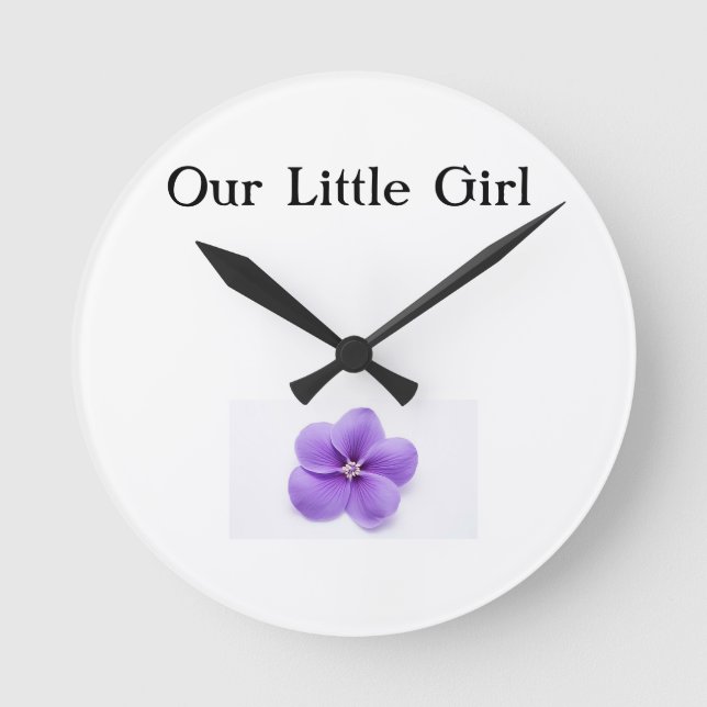 Our Little Girl Baby Nursery  Round Clock (Front)