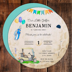 Our Little Golfer Blue Kids Golf Ball 1st Birthday