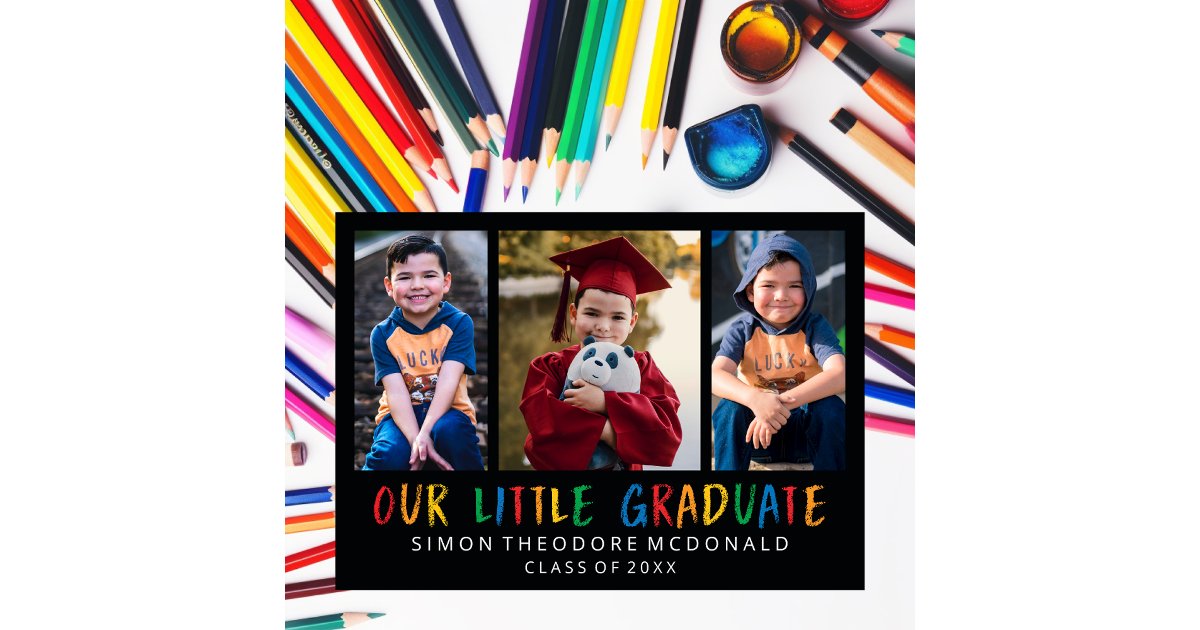 OUR LITTLE GRADUATE PHOTO COLLAGE GRAD INVITATION Zazzle