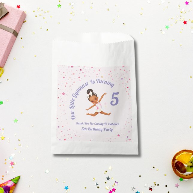 Our Little Gymnast Is Turning 5  Pink Birthday Favour Bags (Creator Uploaded)