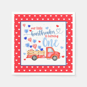 Our Little Heartbreaker is Turning ONE Napkin
