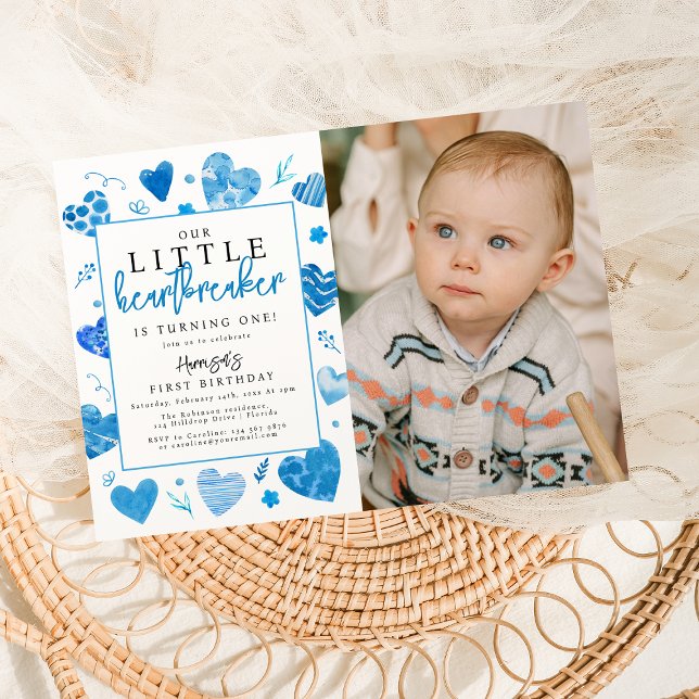Our Little Heartbreaker Kids Photo Birthday Party Invitation (Creator Uploaded)