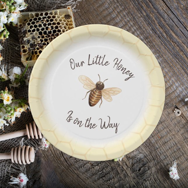 Our Little Honey Baby Shower Paper Plate (Creator Uploaded)