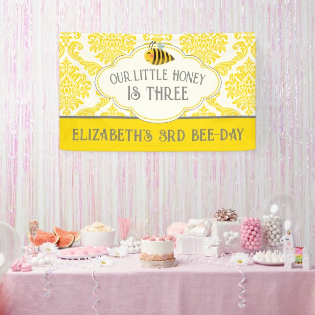 Our Little Honey Bee Birthday Banner (Party)